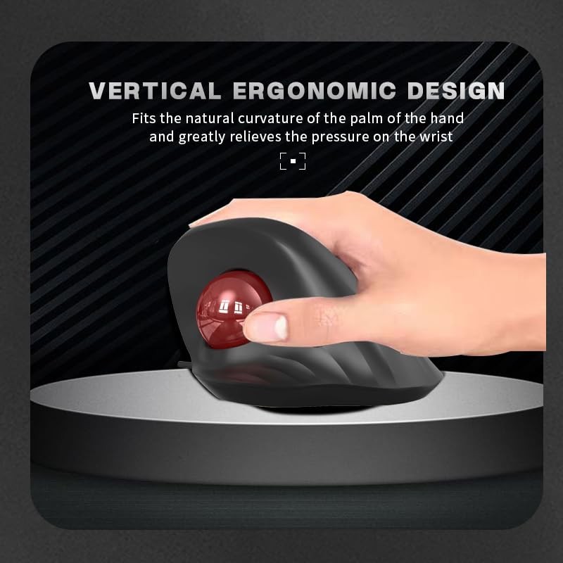 Wired Trackball – 6-Button Ergonomic Design with CPI Switch (400/800/1200/160…