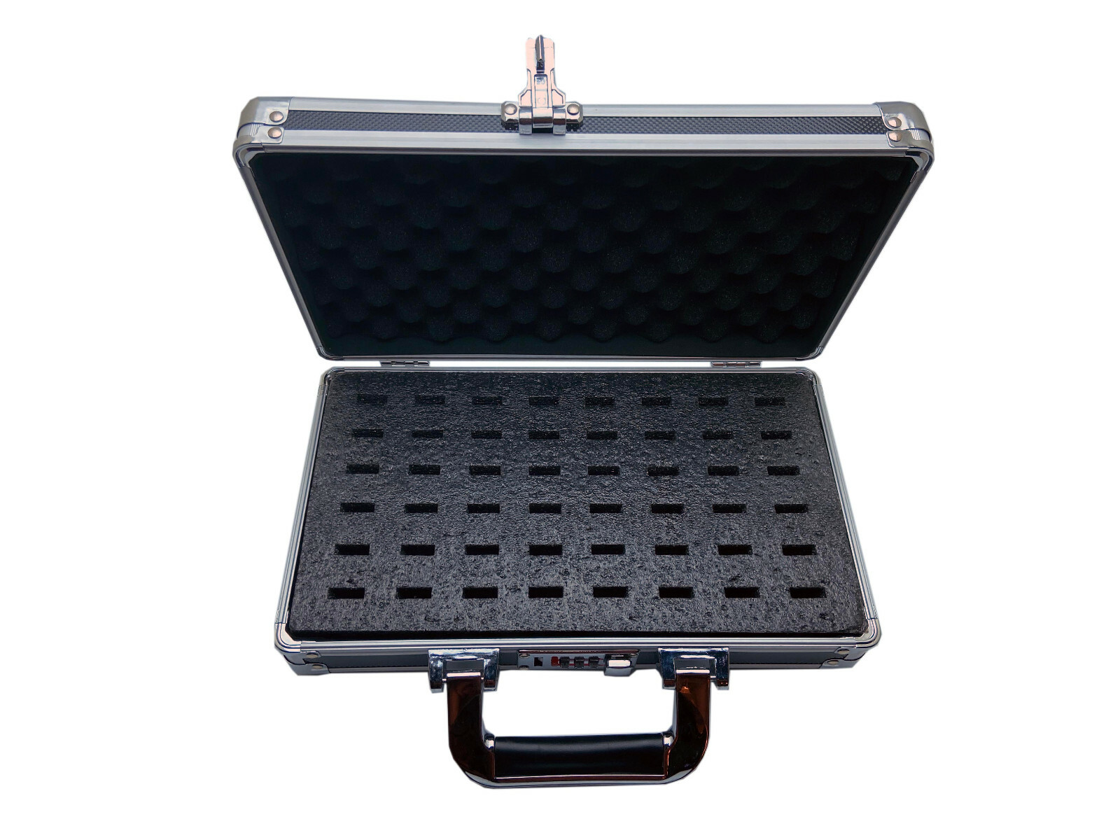 Portable USB Thumb Flash Drive Organizer Case – Aluminum Carry Handle – 48 slots