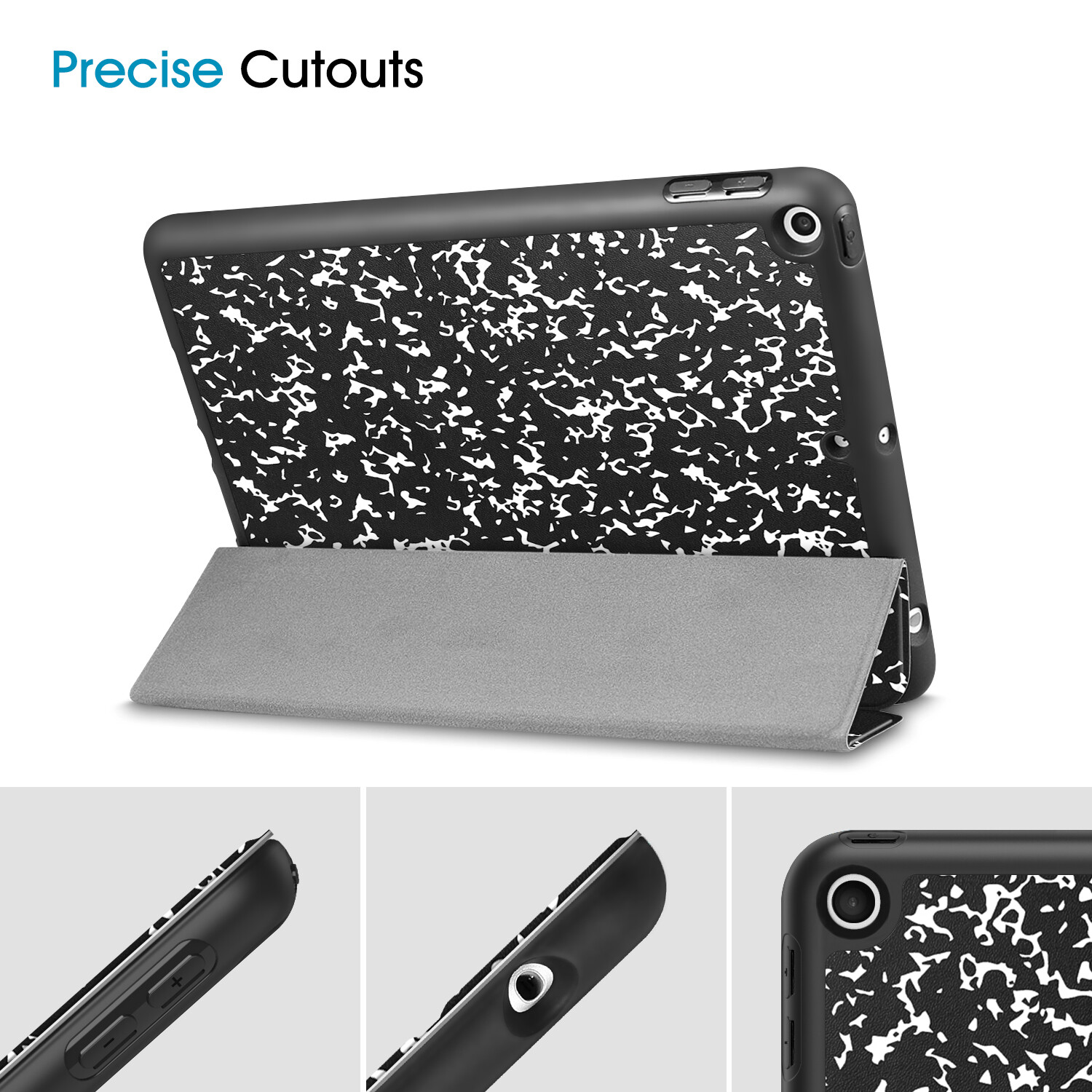 Slim Case Soft TPU Back Cover w/Pencil Holder for iPad Mini 5th Auto Wake/Sleep