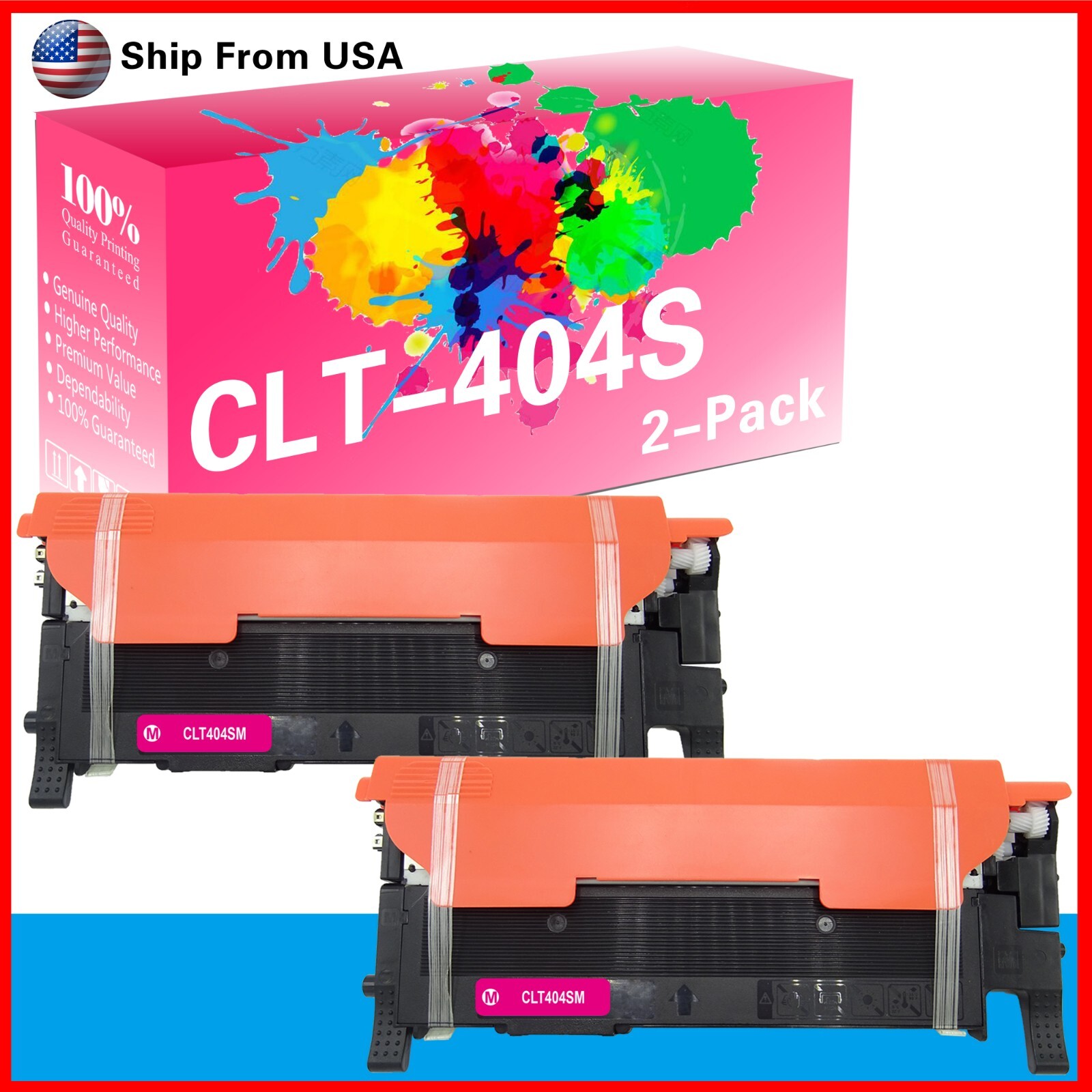 2PK CLT404S 404S Toner Cartridge Magenta for SL-C480FN SL-C480FW C430W Printer
