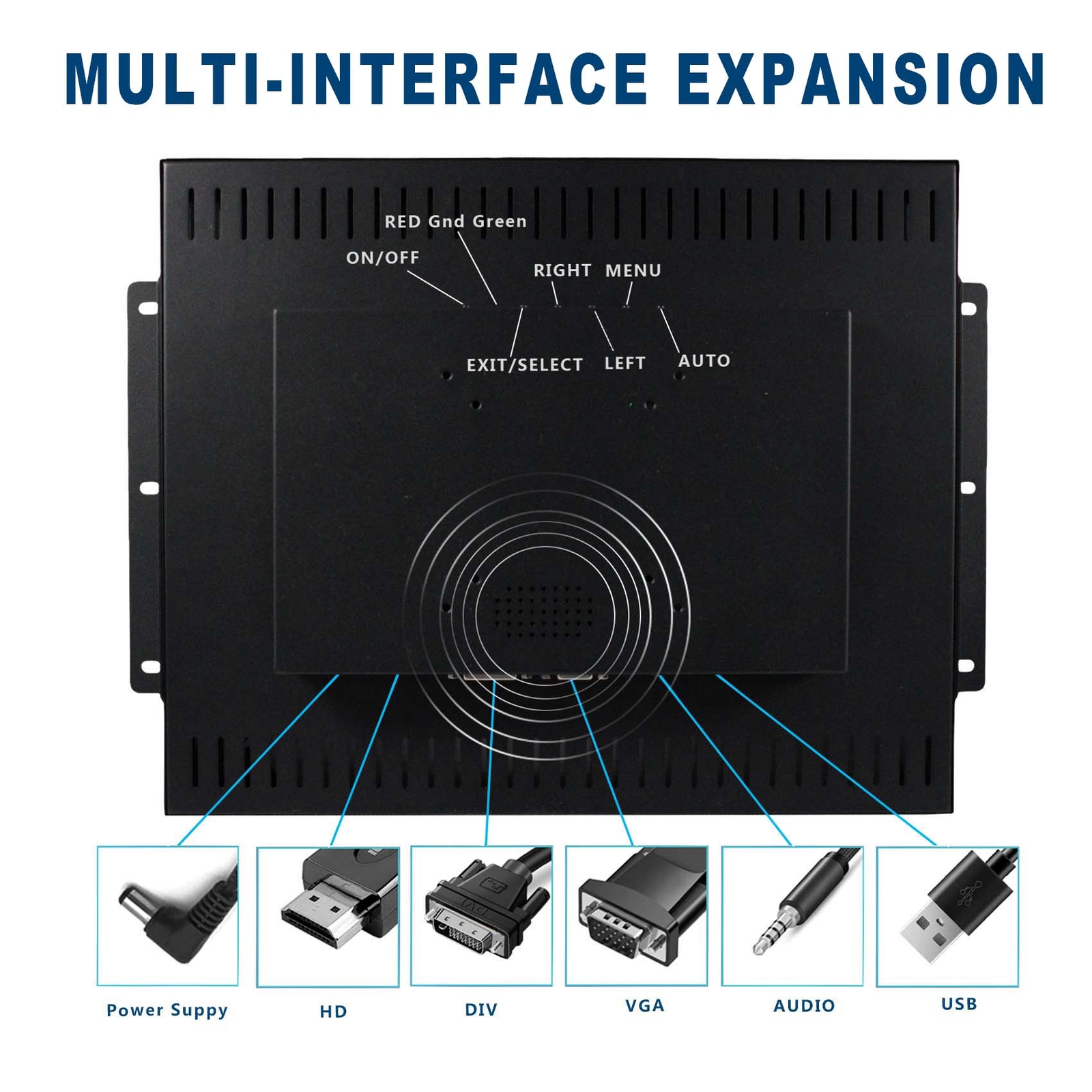 17″ 1280×1024 Industrial Resistive Touch LCD Monitor HDMI VGA DVI Input Port