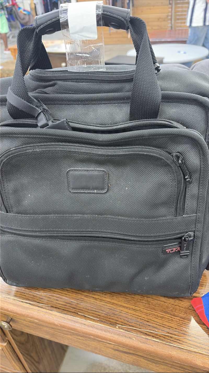 Tumi Alpha Wheeled Briefcase Black Ballistic Nylon Rolling Laptop Bag