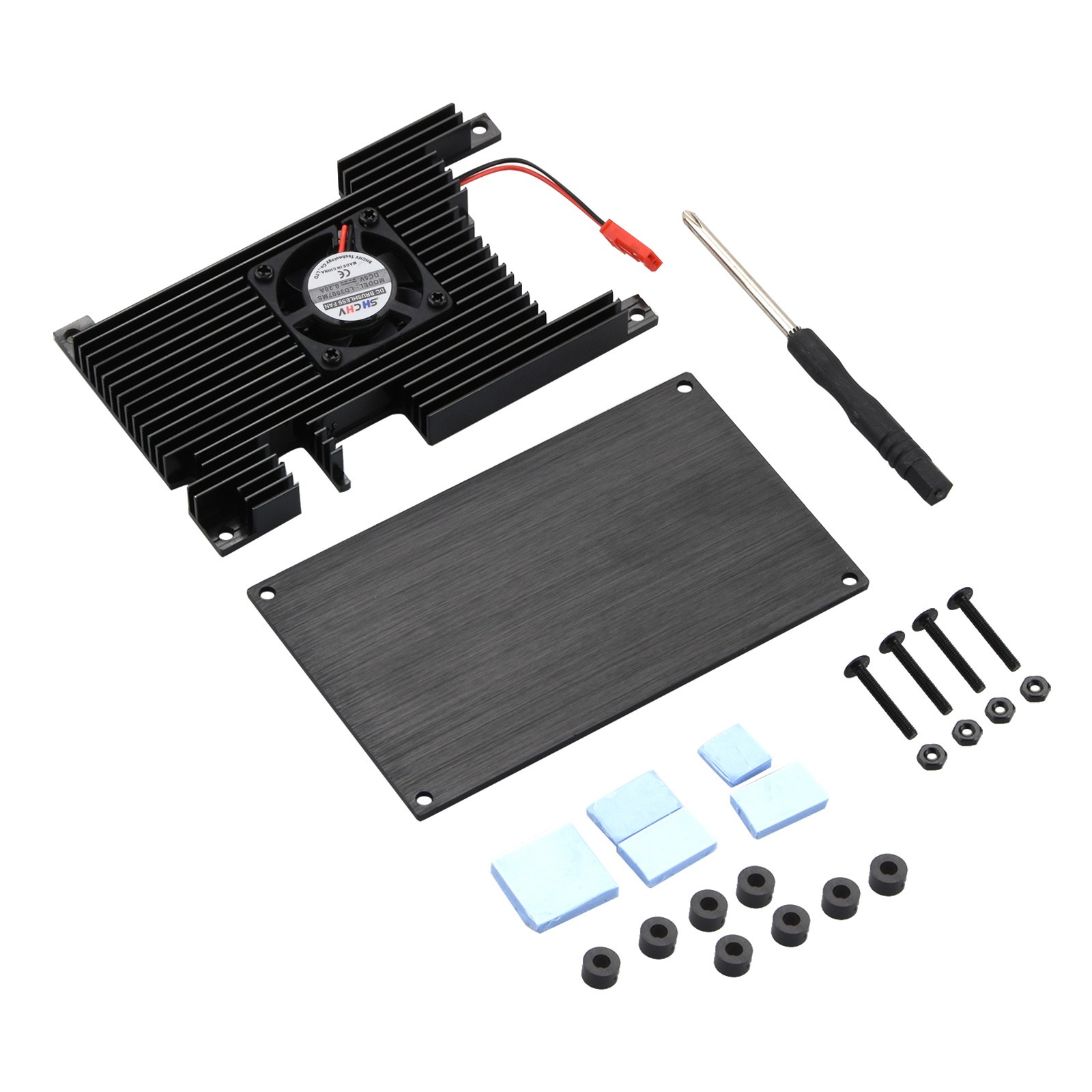 Aluminum Cover Case Base Active Passive Cooling Heatsink Kit for Orange Pi 5 5B