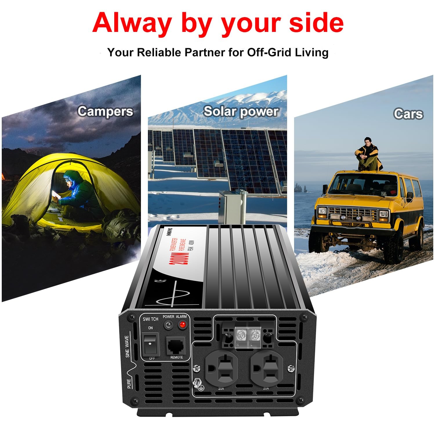 Xijia 2000W Pure Sine Wave Inverter48V To 120V Ac Converter For Homesolar