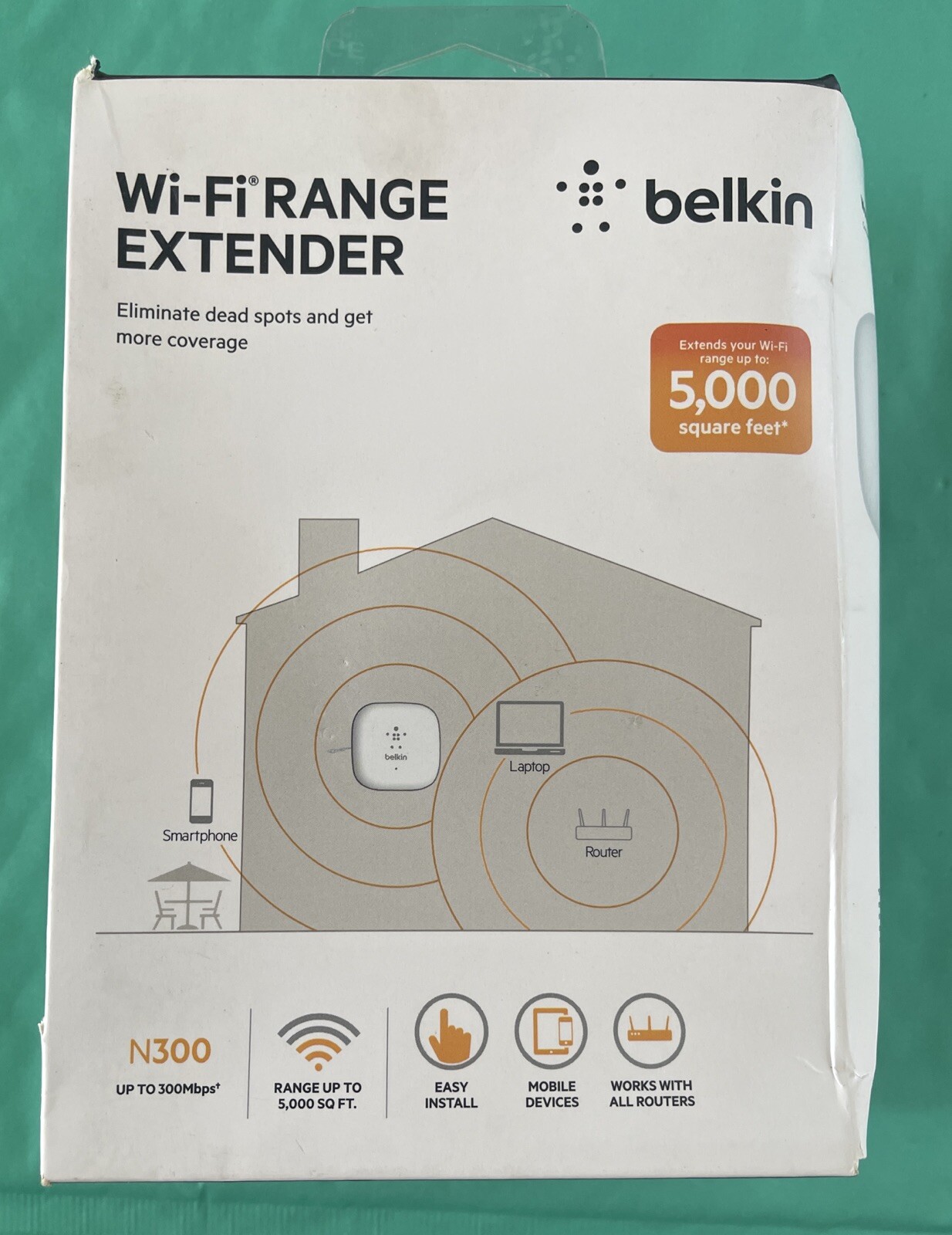Belkin Wi-Fi Range Extender N300 F9K1015 Up To 5000 Square Feet————-12