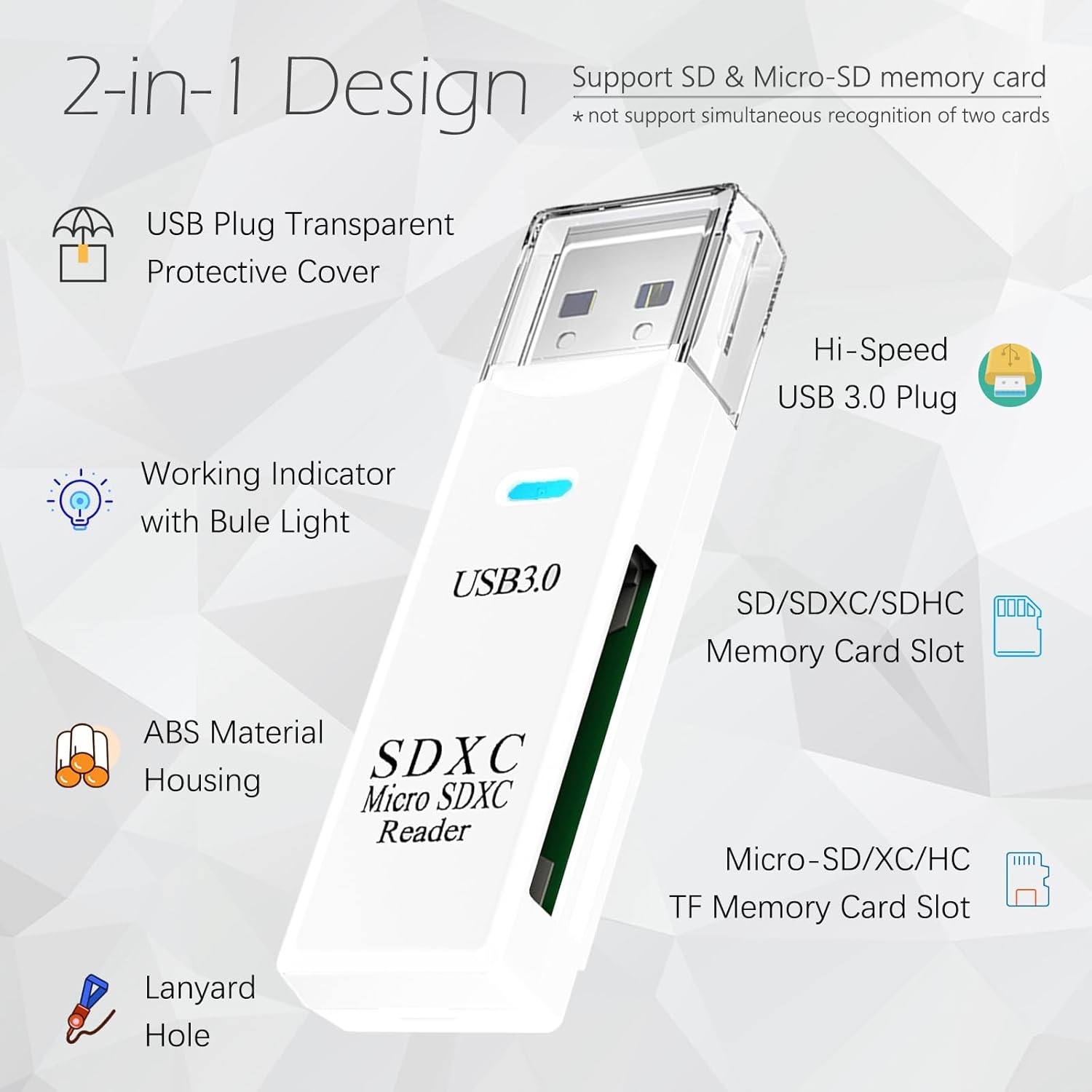 USB3.0 SD Card Reader for PC Micro SD Card to USB Adapter for Camera MemoryC Lot