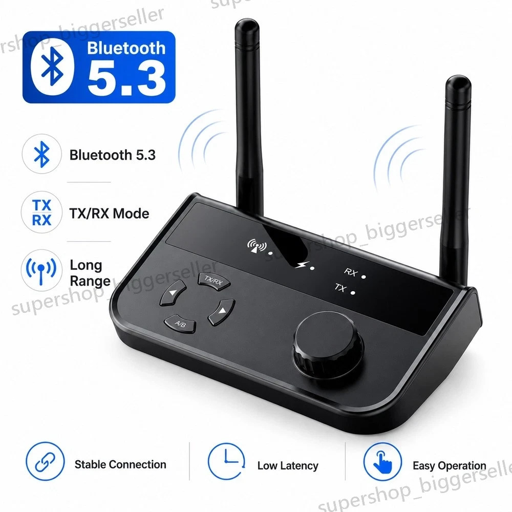 Long Range For TV Home Stereo Audio Adapter Bluetooth 5.3 Transmitter Receiver