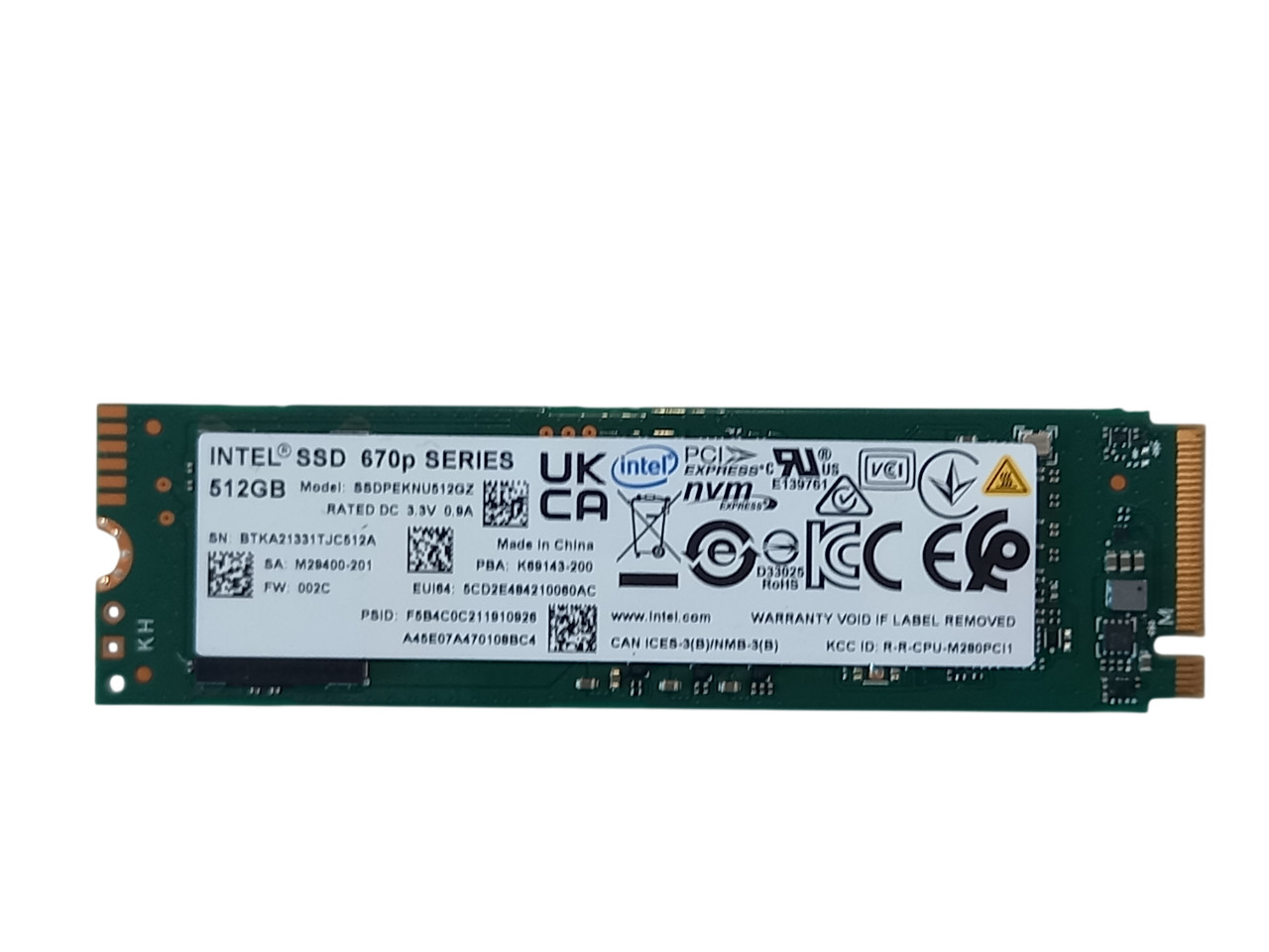 Intel SSDpeknu512gz 512gb SSD