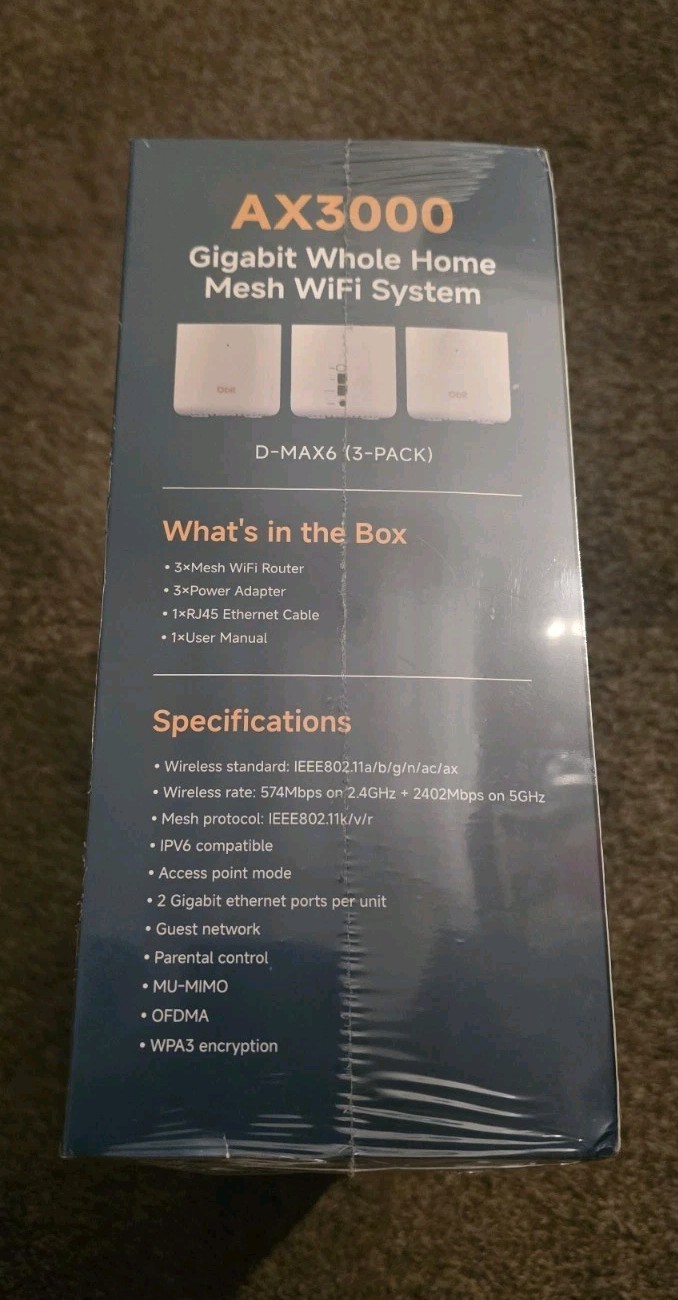 New – DBIT AX3000 WiFi 6 Mesh System – Covers 6500 sq ft and 150+ Devices(3 pk)