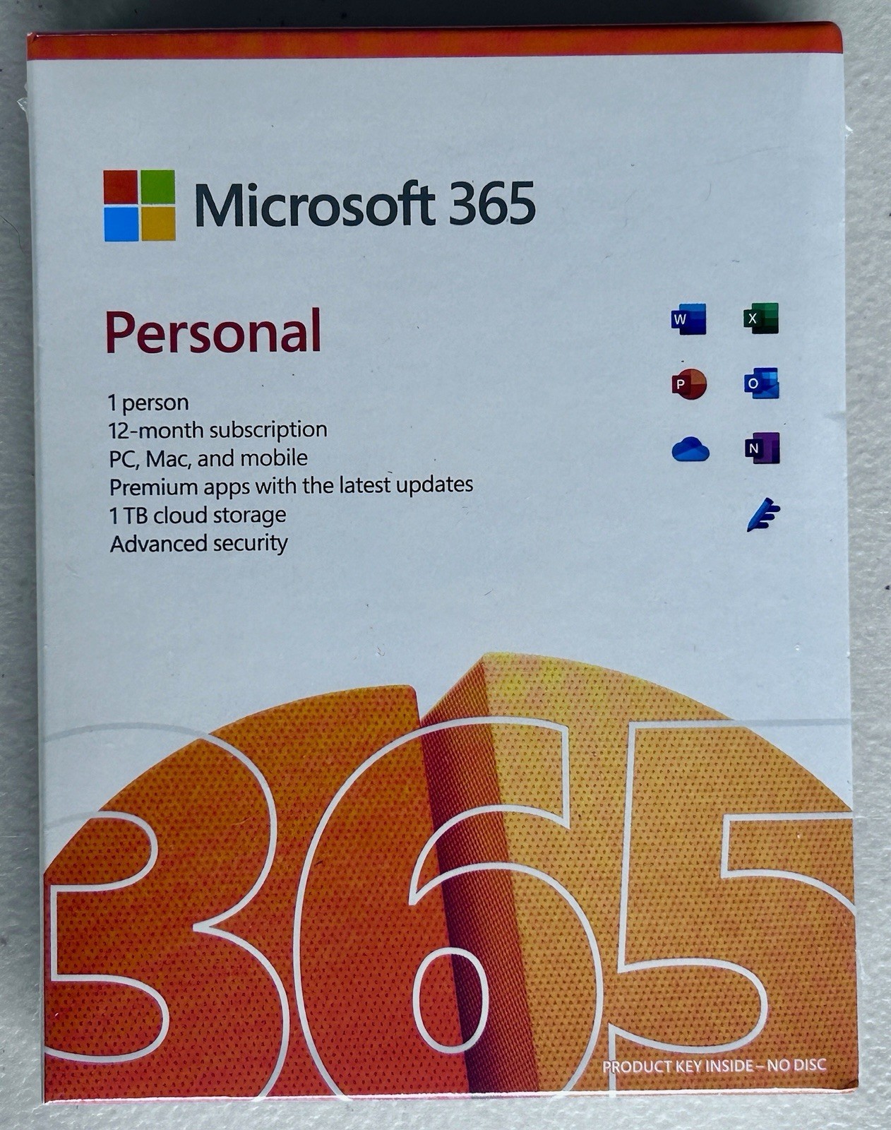 X1 Microsoft 365 Personal 12 Month Sub 1 TB Cloud Product Key 5 Devices PC/Mac