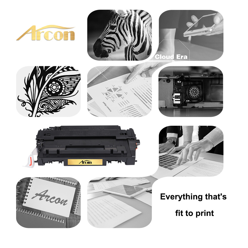 10PK BK CE255A 55A Toner Fits for HP LaserJet Pro P3011 P3015X MFP M525C Printer
