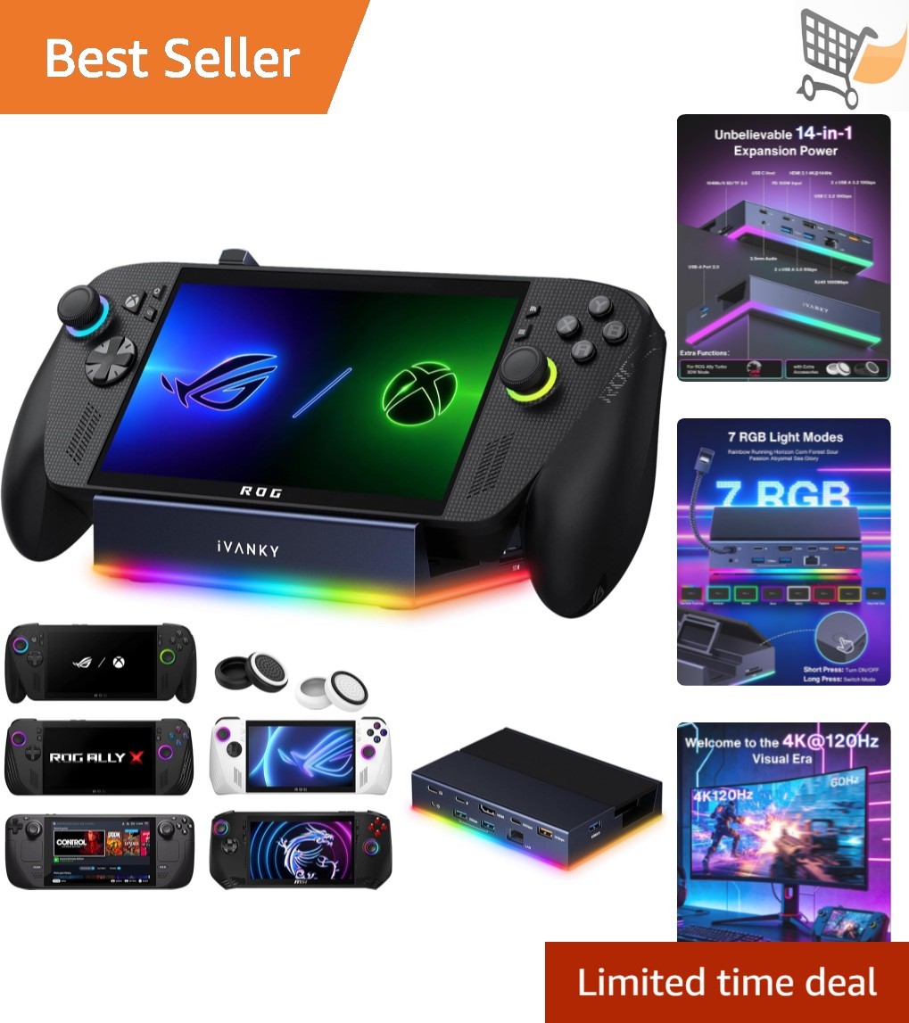 14-in-1 RGB Docking Station for ROG Xbox Steam Deck HDMI Ethernet 4K