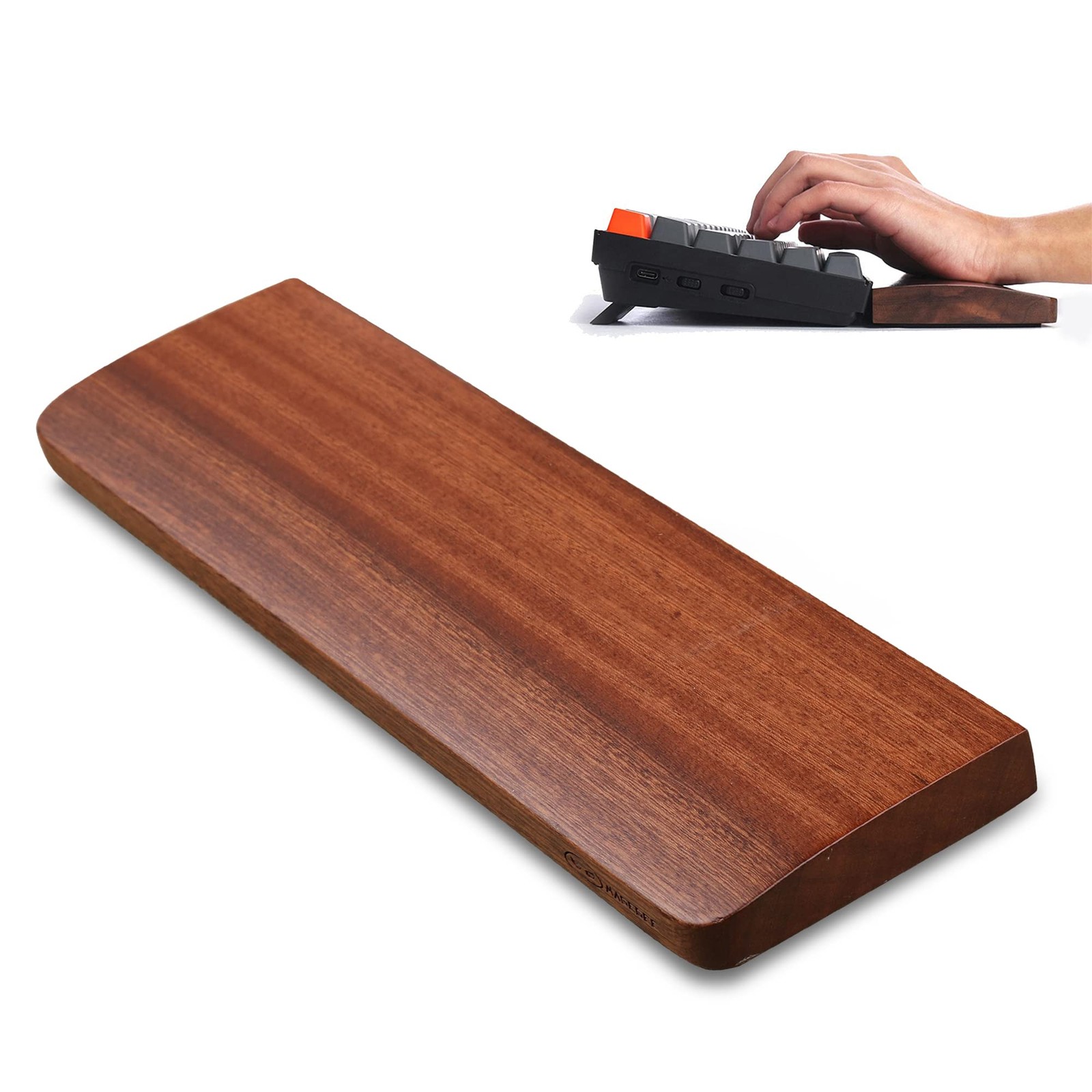 Black Walnut Solid Wood Keyboard Wrist Rest Ergonomic Palm Rest for 60%