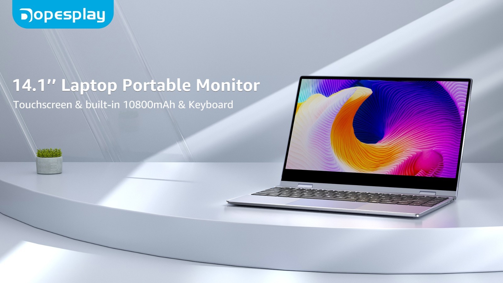 Used | 14.1″ Portable Monitor with Keyboard Lapdock Monitor HDR IPS Touchscreen