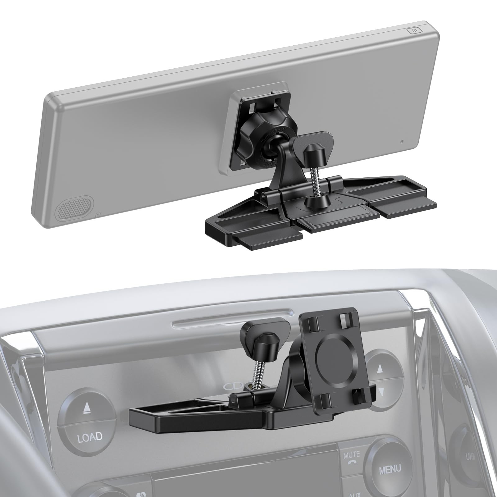 iGoevo CD Slot Mount for CarPlay Screen 360° Rotation Universal Fit, Black