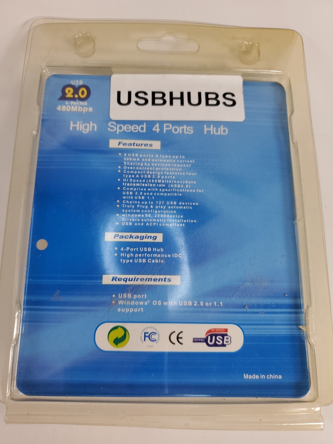 Vintage Microsoft Promotional High Speed USB 2.0 4-Port Hub – 480Mbps Sealed