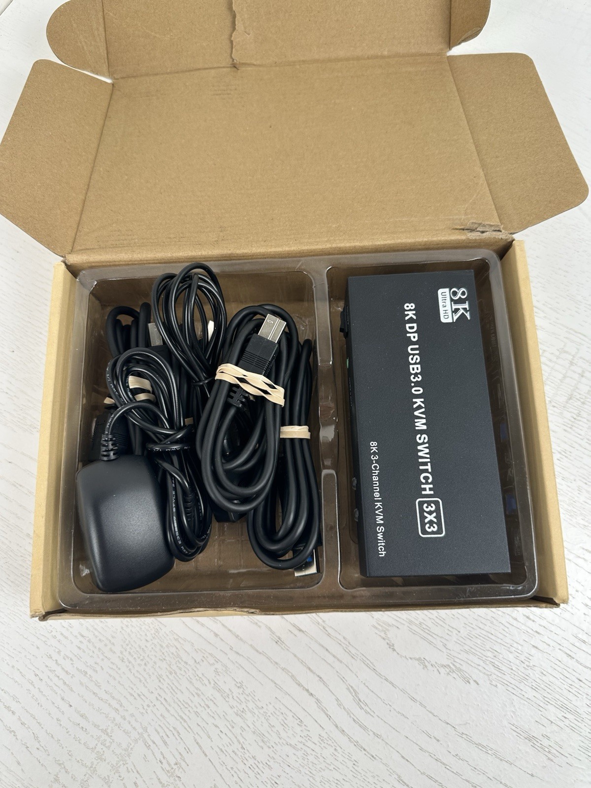 8K DP KVM Switch: 3-Channel USB 3.0 Audio Video Processor 3×3 HD Selector