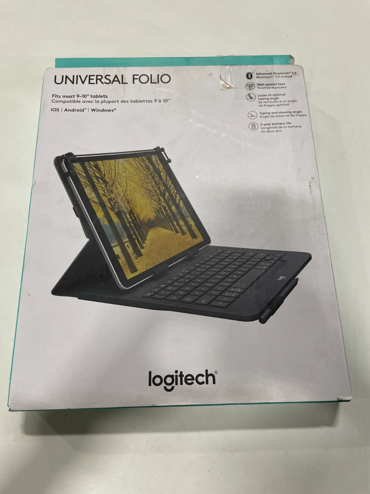 Logitech Universal Folio Keyboard Case for 10″ Android, Windows Tablets – Black