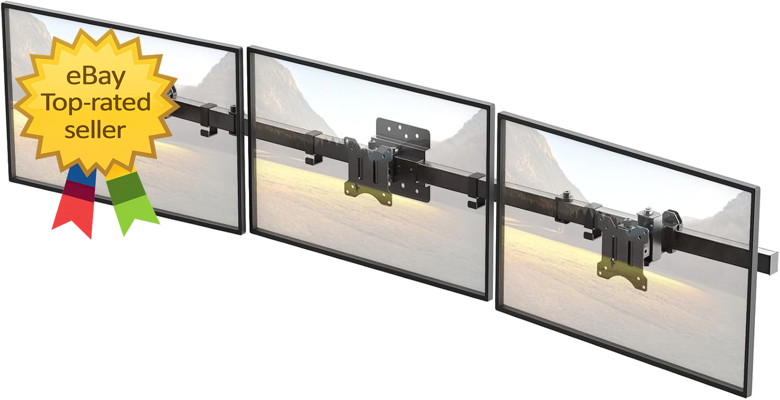 Triple Monitor Wall-Mount for 17″-32″ Screens Adjustable Heavy Duty