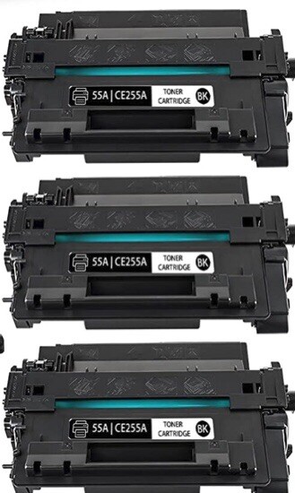 3 Pack Black CE255A 55A Toner fit for HP LaserJet Pro 500 MFP M525F M525dn M525C