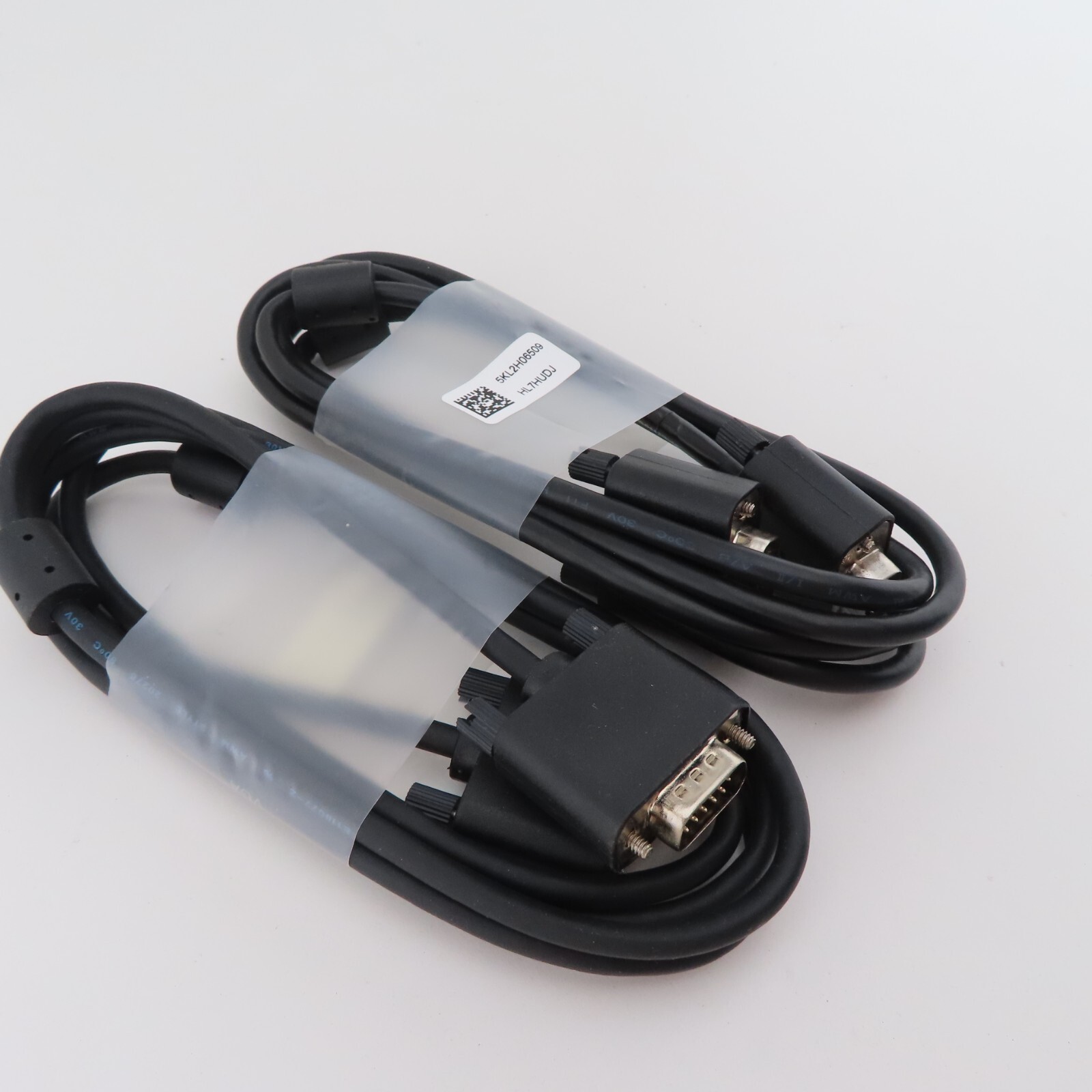 Lot Of 2 Dell HL7HUDJ VGA Cable 15 Pin Male to Male Monitor Cable New