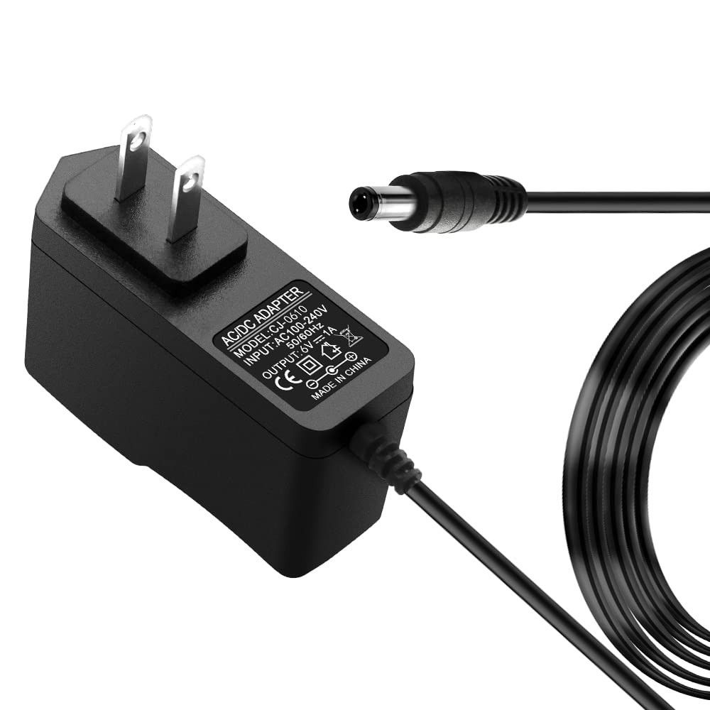 6V 1A Power Supply Adapter with 5.5×2.5mm Plug,AC 100-240V to DC Black
