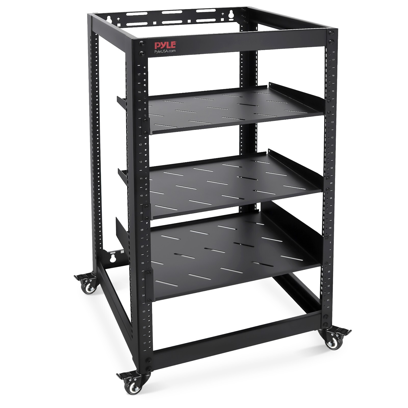 Pyle 20U Network Cabinet – Open Frame Rack, Wall Mountable Heavy Duty Designs