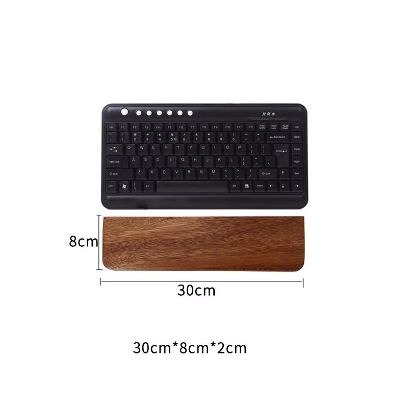 Walnut Wood Keyboard Wrist Rest Palm Support Pad for 87 98 104 108 Keys