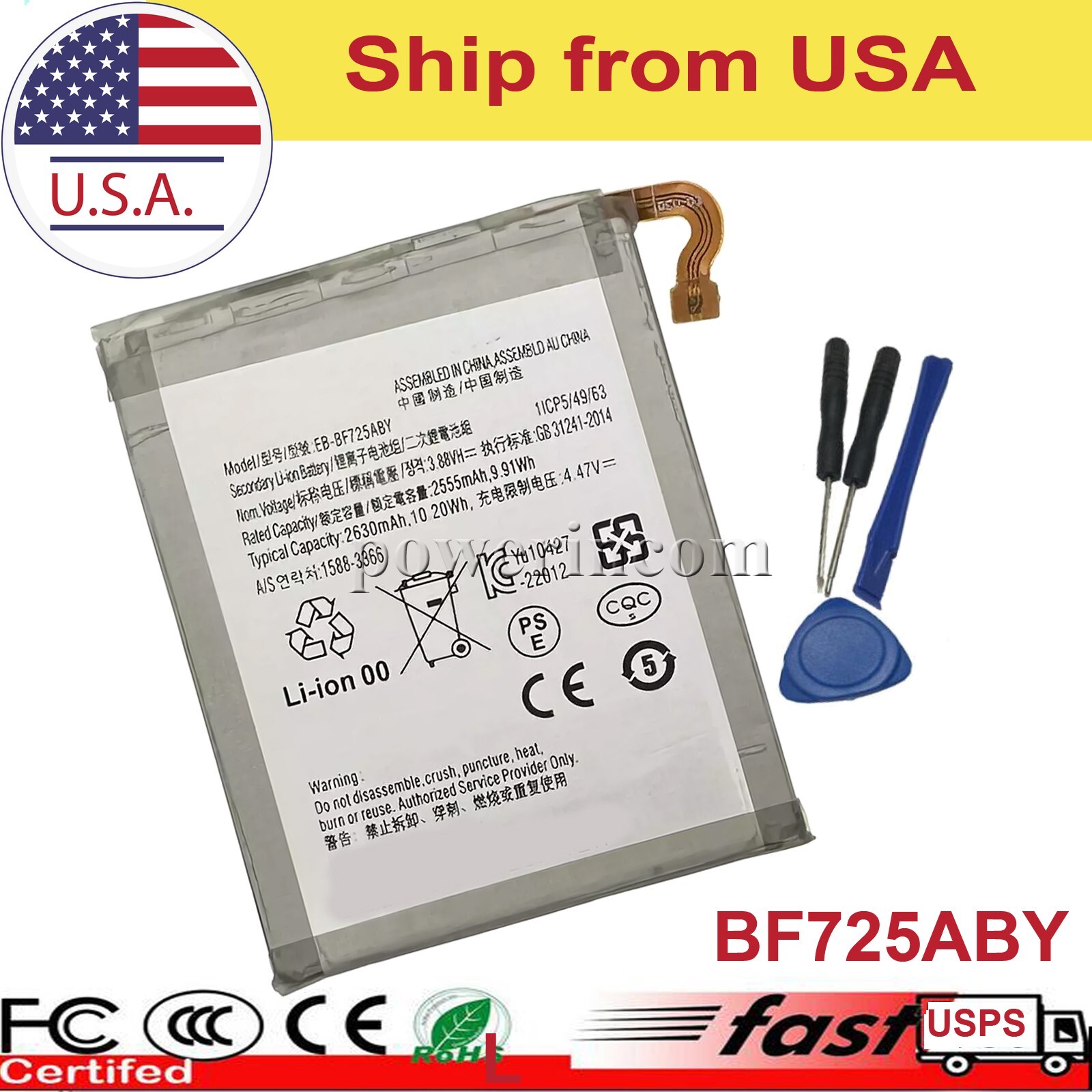 1PC For Samsung Galaxy Z Flip4 5G 6.7in Battery SM-F721WLVAXAC SM-F721WZAFXAC