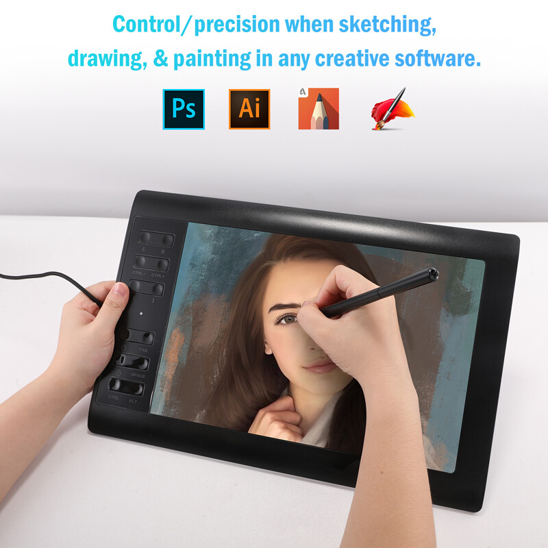 Digital Graphic Drawing Tablet with Screen Pen Display 10×6 inches Kids Gifts