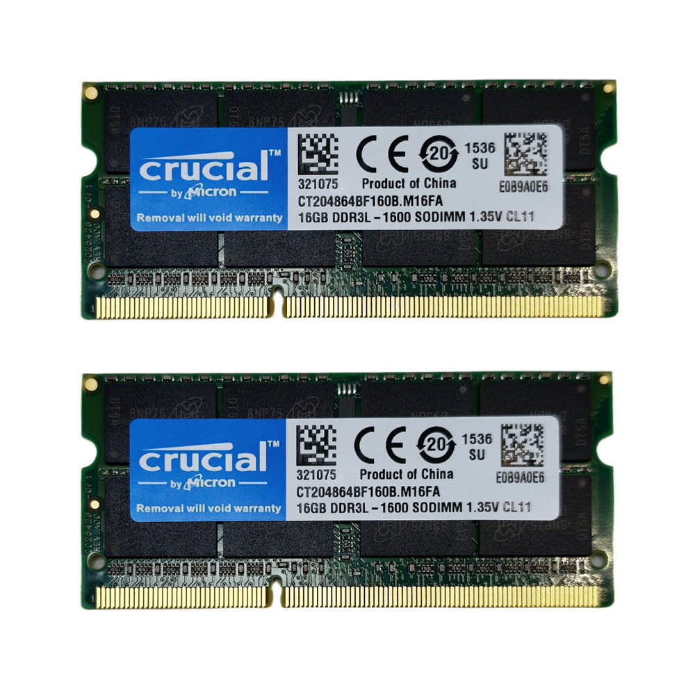 For Crucial 1x 16GB DDR3L 1600mhz PC3L-12800S 1.35V Laptop SODIMM Memory RAM LUS